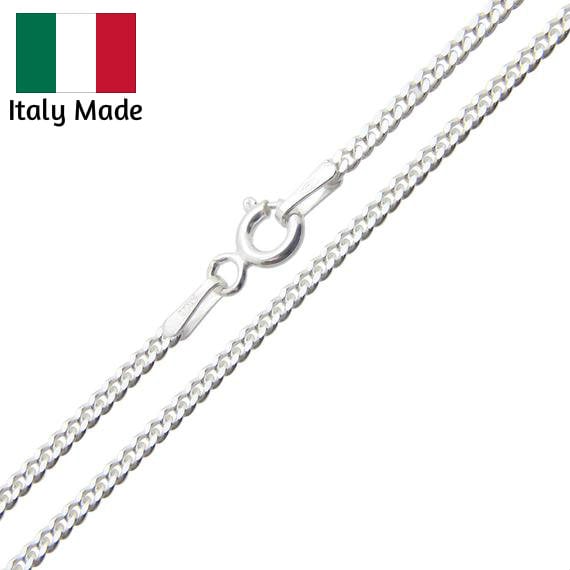 Solid Sterling Silver Curb Chain Necklace 925 Stamped Sterling Silver Image 1