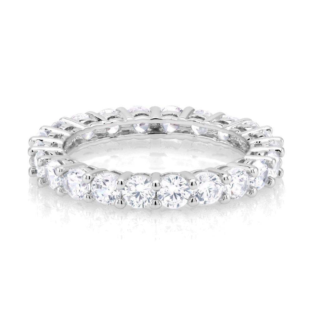 Cubic Zirconia classic Eternity Band Ring Image 2