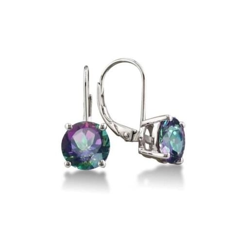 Drop Dangle Silver Mystic Topaz Teardrop Leverback Earrings Image 1