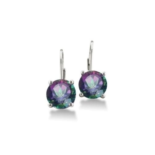 Drop Dangle Silver Mystic Topaz Teardrop Leverback Earrings Image 3