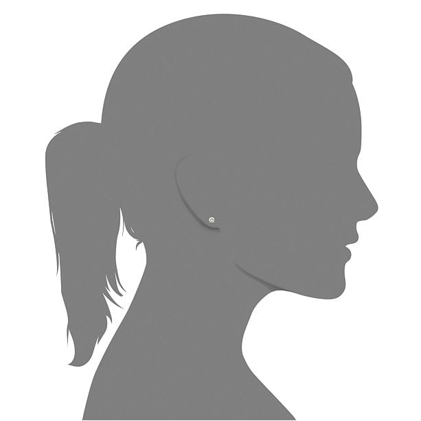 10K White Gold Plated CZ Stud Earrings WomenMen Image 3