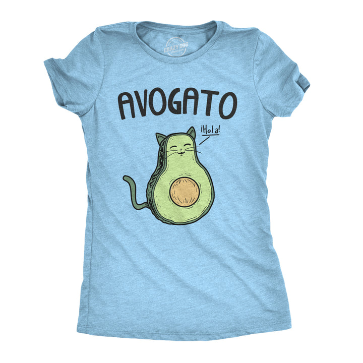 Womens Avogato Funny T shirt Avocado Cat Cute Face Graphic Novelty Tee for Girls Image 9