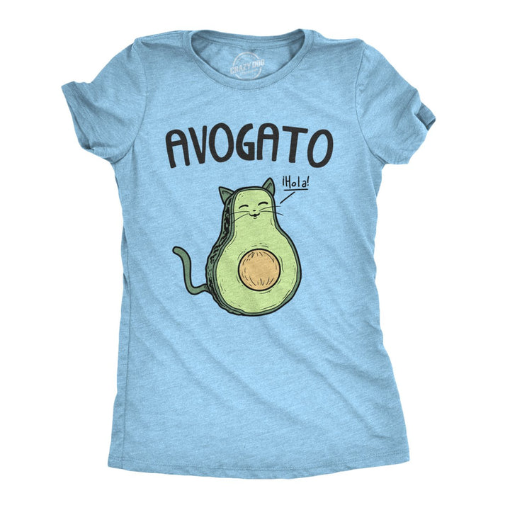 Womens Avogato Funny T shirt Avocado Cat Cute Face Graphic Novelty Tee for Girls Image 10