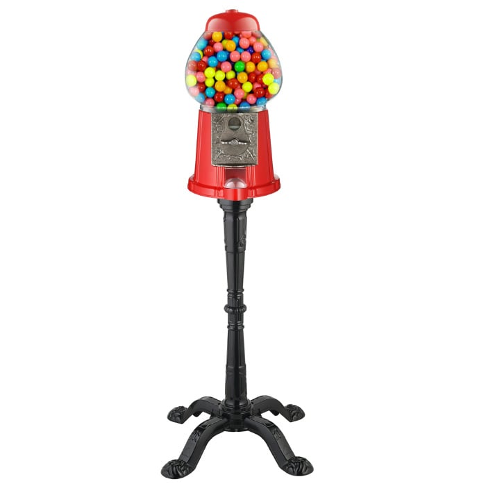 15" Vintage Candy Gumball Machine Bank with Stand 37 Inches High on Stand Image 1