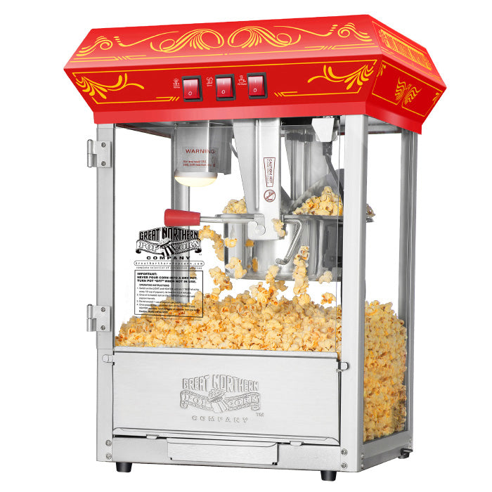 Great Northern Red Popcorn Popper 8 Ounce Stainless Steel Commercial Quality Image 1