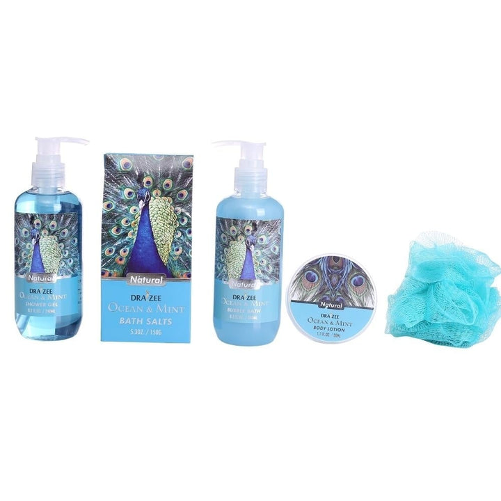 Draizee Spa Gift Basket for Women with Refreshing Ocean Mint Fragrance Luxury Skin Care Set Includes 100% Natural Shower Image 3