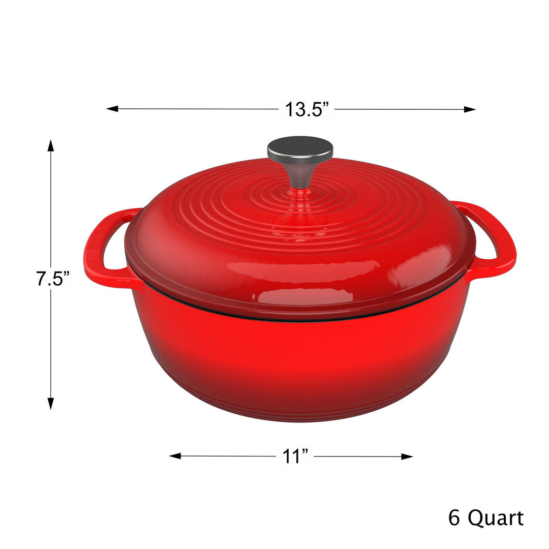 Cast Iron Dutch Oven with Lid-6 Quart Enamel Coated Pot for Oven or Stovetop Soup Stew Image 3