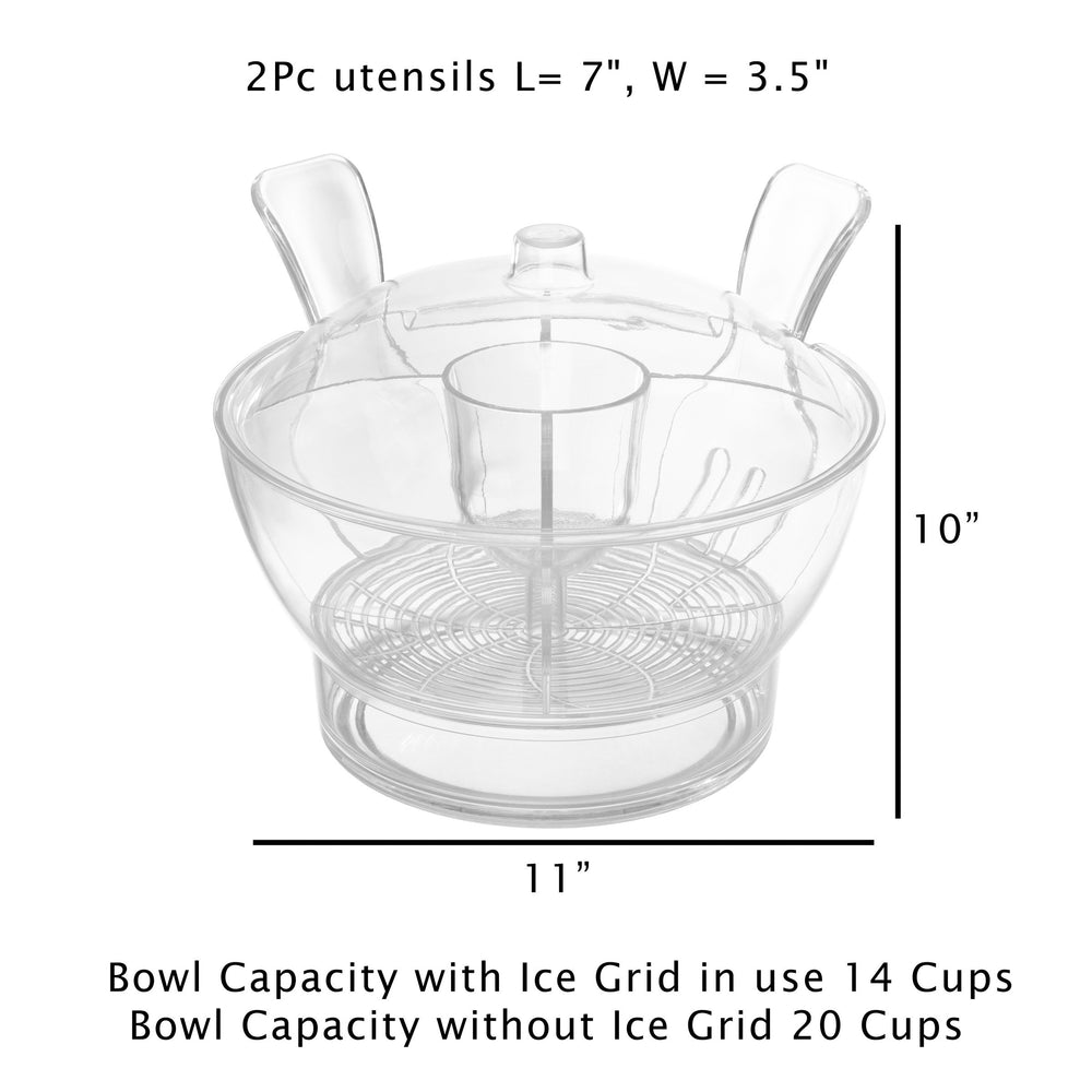 Ice Bowl-Large Cold Server with Lid Dip Bowl Serving Utensils Dividers Fruit and Salads Image 2