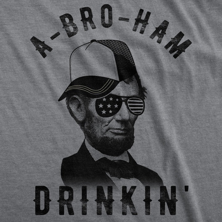 Mens Fitness Tank A-Bro-Ham Drinkin Funny Abe Lincoln Tanktop For Guys Image 2