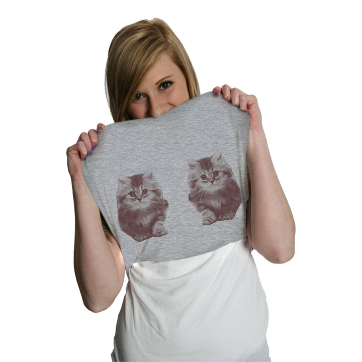 Womens Ask Me About My Kitties Flip T shirt Funny Face Cool Tee Image 6