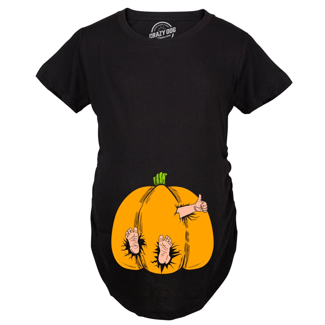 Maternity Pumpkin Baby Pregnancy Tshirt Cute Fall Halloween Jack O Lantern Tee Image 1