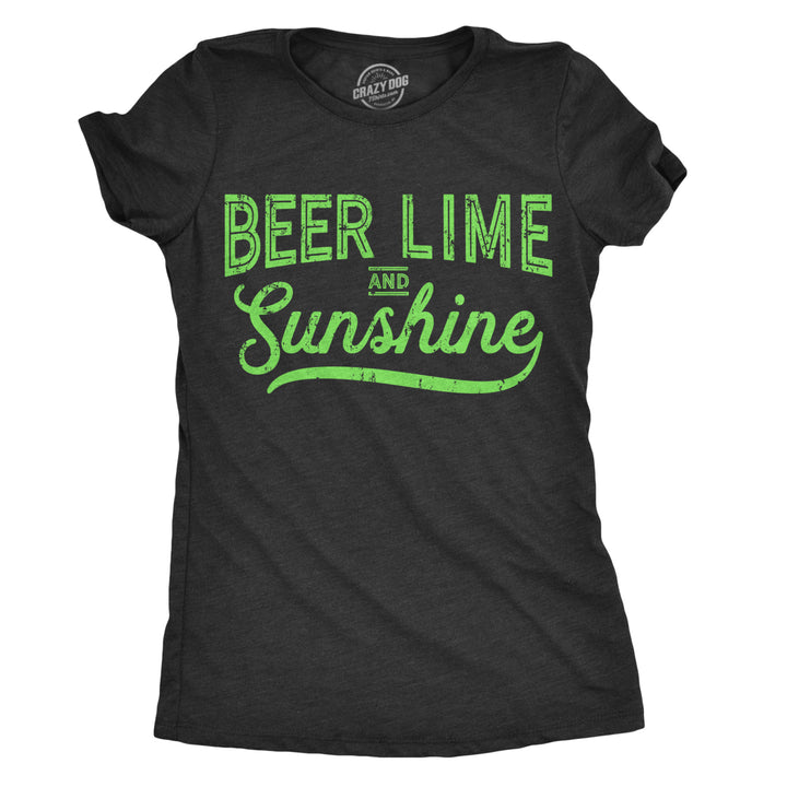 Womens Beer Lime And Sunshine Tshirt Funny Summer BBQ Tee For Ladies Image 1