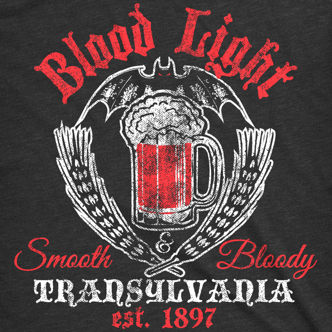 Mens Blood Light Tshirt Funny Halloween Beer Parody Vampire Tee For Guys Image 2