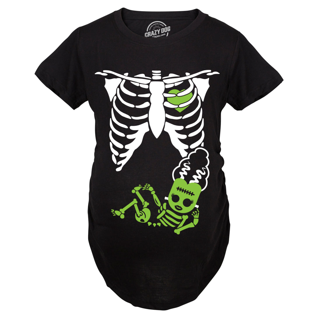 Maternity Bride Of Frankenstein Pregnancy Tshirt Cute Halloween Baby Bump Tee Image 4