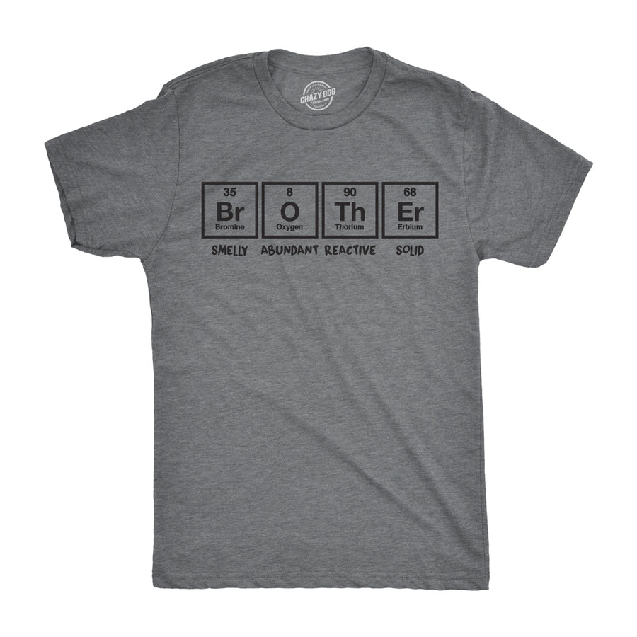 Mens Brother Periodic Table T shirt Nerdy Geeky Tee for Science Lovers Image 1