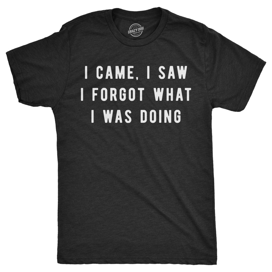 Mens I Came I Saw I Forgot What I Was Doing Tshirt Funny Sarcastic Tee For Guys Image 1