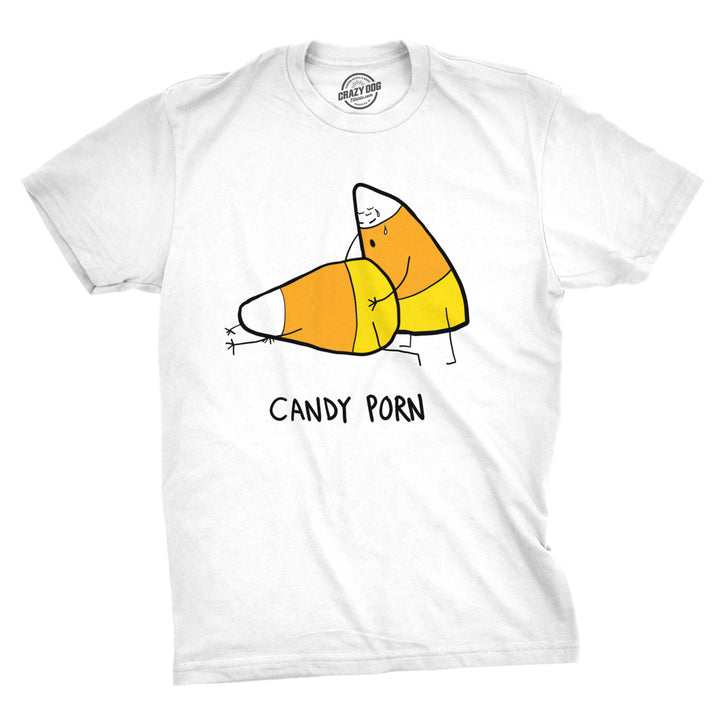 Mens Candy Porn Tshirt Funny Halloween Candy Corn Tee For Guys Image 1