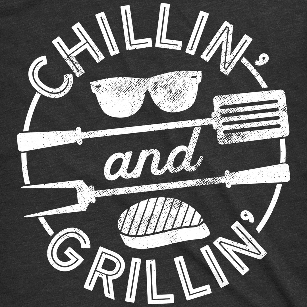 Mens Chillin And Grillin Tshirt Funny Outdoor Summer BBQ Tee For Guys Image 2