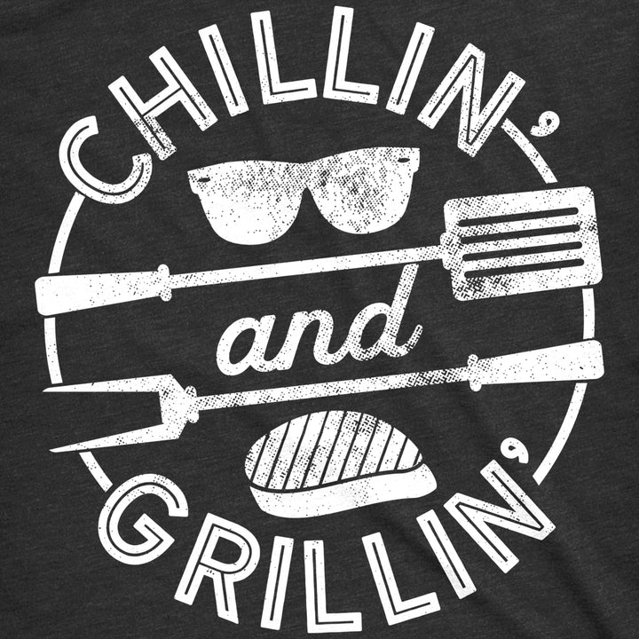 Mens Chillin And Grillin Tshirt Funny Outdoor Summer BBQ Tee For Guys Image 2