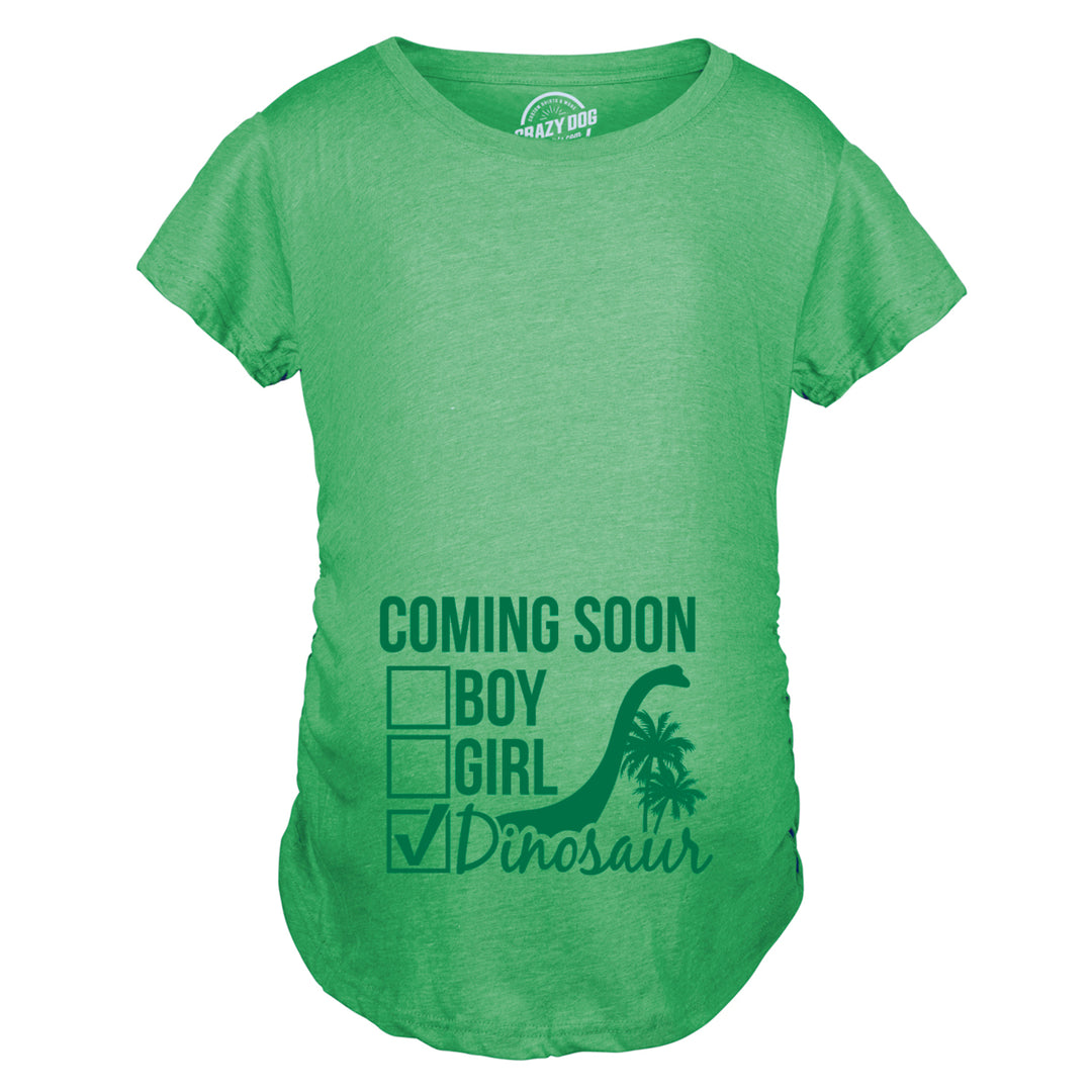 Maternity Coming Soon: Dinosaur Pregnancy Tshirt Funny Jurassic Tee For Belly Bump Image 1