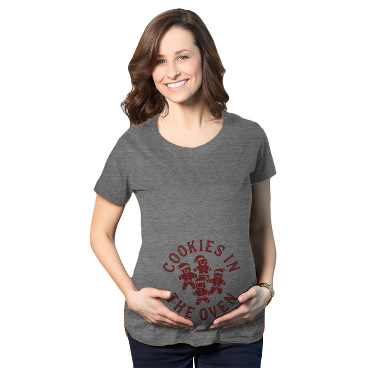 Maternity Cookies In The Oven Pregnancy Tshirt Funny Baby Bump Tee Image 1