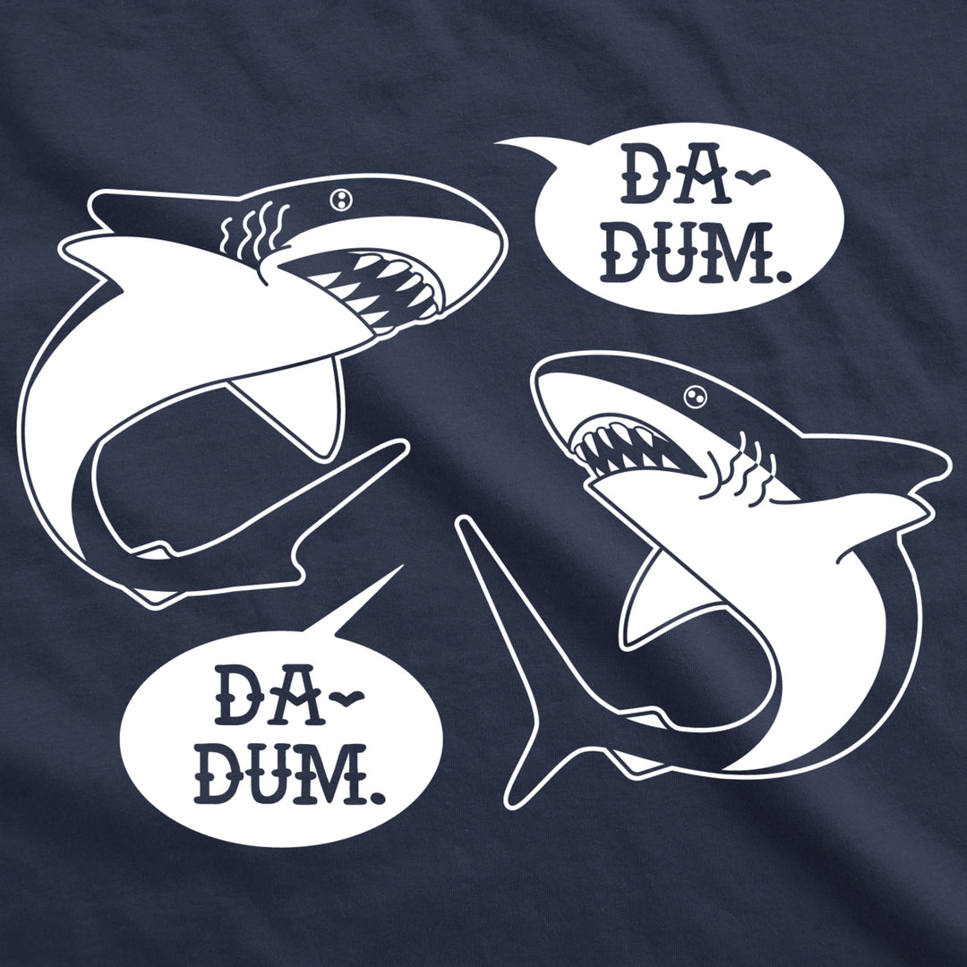 Womens Da-Dum Da-Dum Shark Tshirt Funny Summer Vacation Tee For Ladies Image 2