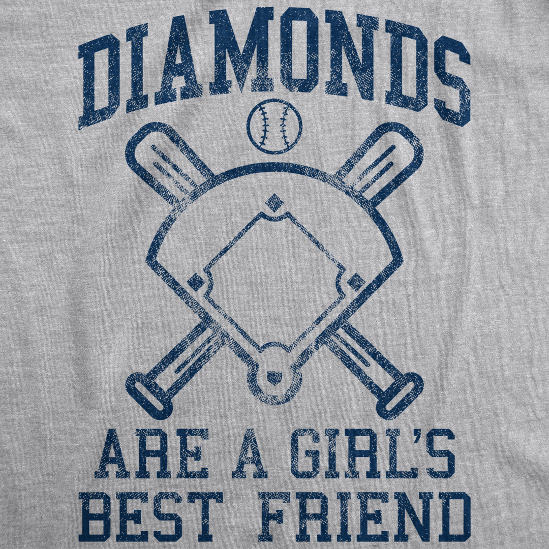 Womens Diamonds Are A Girls Best Friend Tshirt Funny Cute Baseball For Ladies Image 2