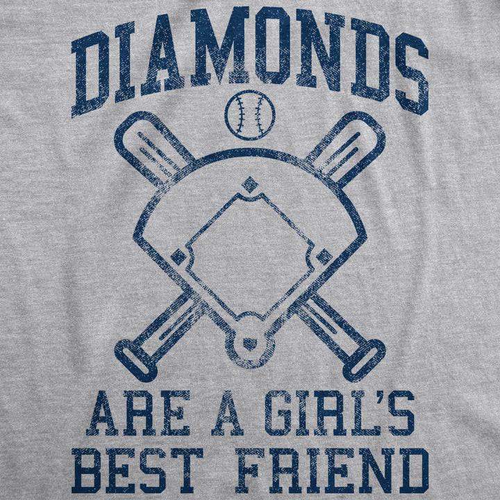 Womens Diamonds Are A Girls Best Friend Tshirt Funny Cute Baseball For Ladies Image 2