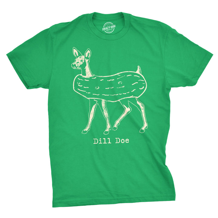 Mens Dill Doe Tshirt Funny Pickle Deer Tee For Guys Image 1