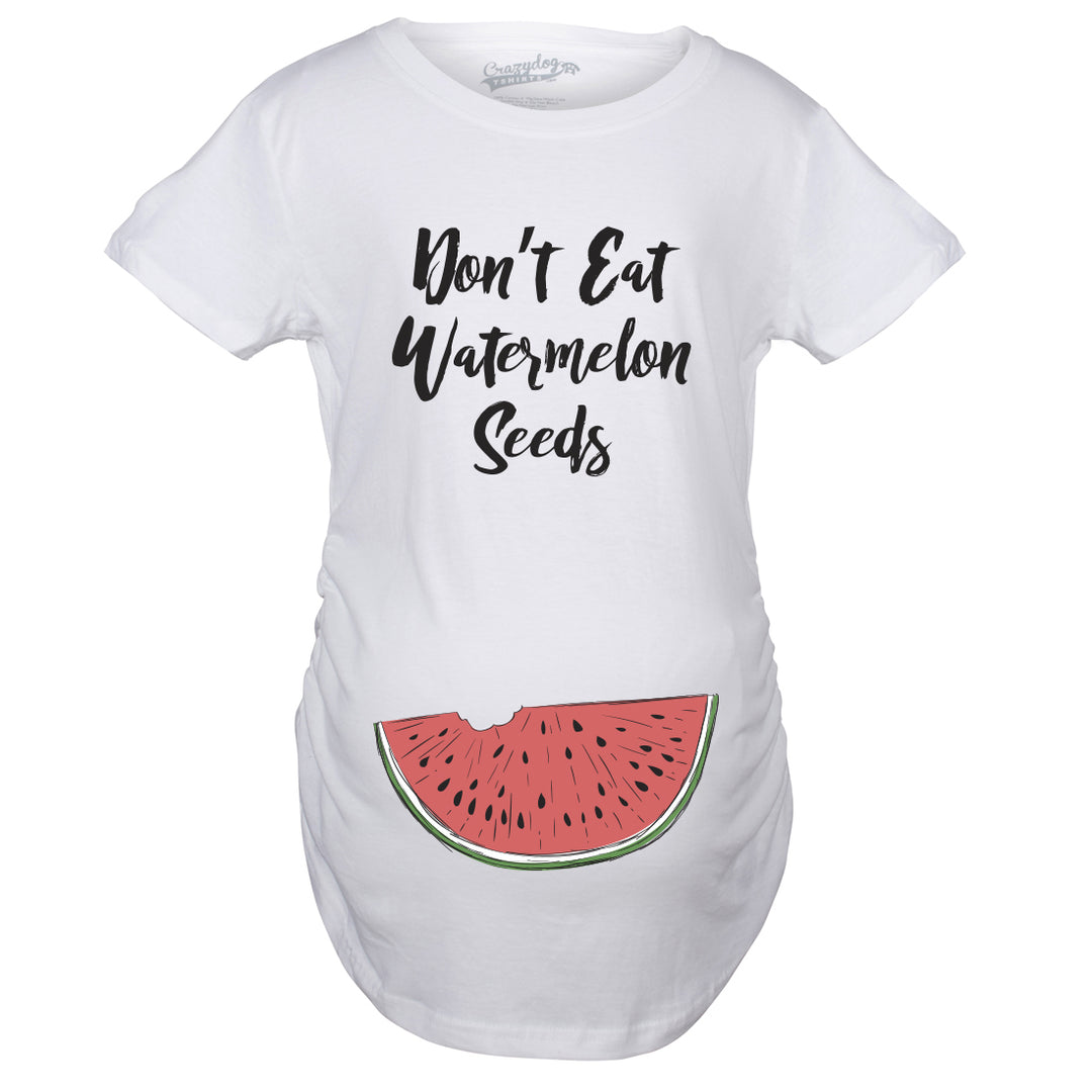 Maternity Don't Eat Watermelon Seeds T shirt Funny Pregnancy Reveal Pregnant Tee Image 1