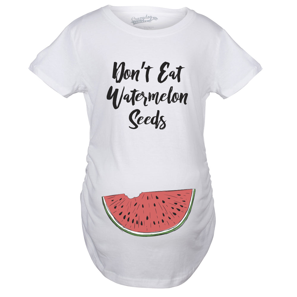 Maternity Dont Eat Watermelon Seeds T shirt Funny Pregnancy Reveal Pregnant Tee Image 2