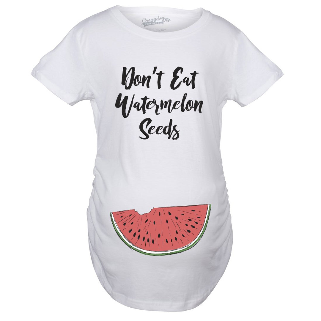 Maternity Dont Eat Watermelon Seeds T shirt Funny Pregnancy Reveal Pregnant Tee Image 1