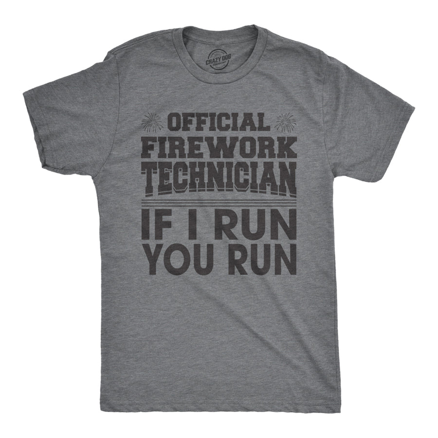 Mens Official Firework Technician Tshirt Funny Fourth Of July Tee For Guys Image 1