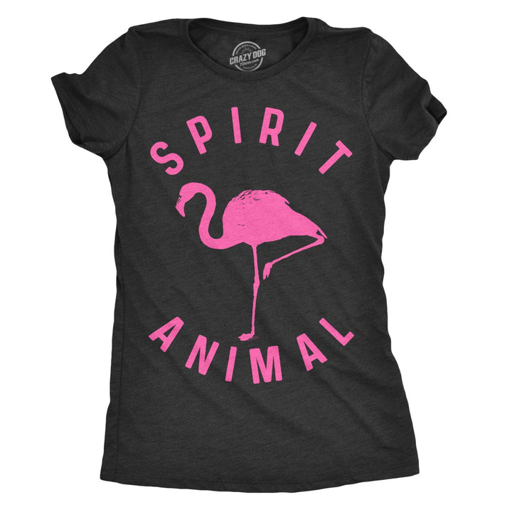 Womens Flamingo Spirit Animal T shirt Cool Funny Gift Cute Vintage Graphic Tee Image 1