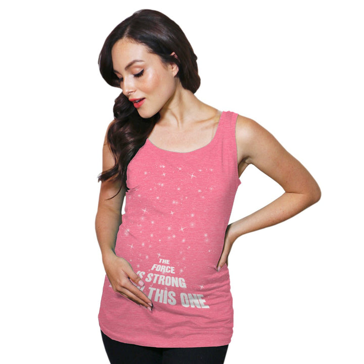 Maternity Tank Top The Force Is Strong With This One Funny SciFi Pregnancy Tank Image 1