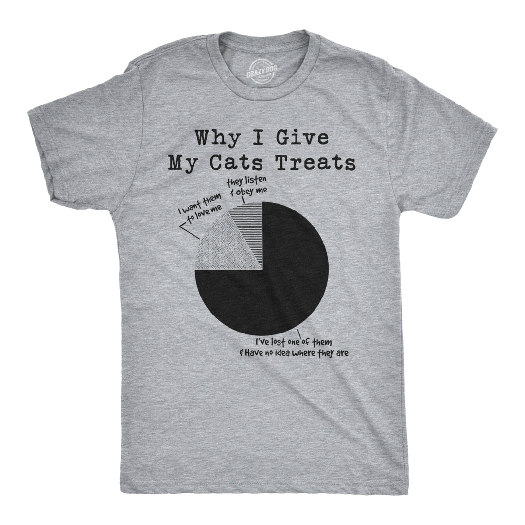 Mens Why I Give My Cats Treats Cat Dad T Shirt Cute Mens Tee Kitty Lover Image 1