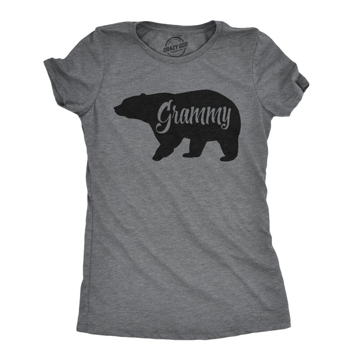 Womens Grammy Bear T shirt Cute Family Matching Funny Cool Graphic Grandma Tee Image 1