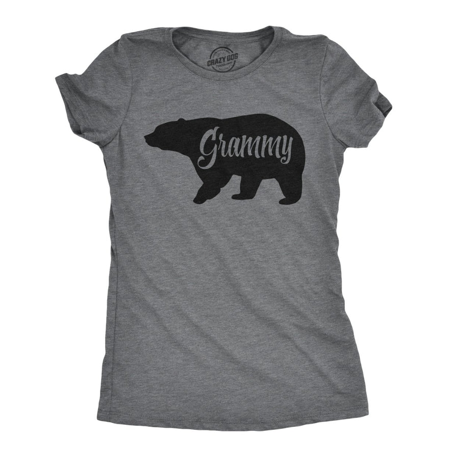 Womens Grammy Bear T shirt Cute Family Matching Funny Cool Graphic Grandma Tee Image 1