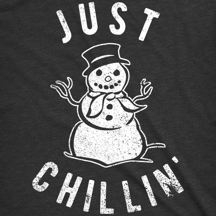 Womens Just Chillin Snowman Tshirt Cute Funny Christmas Winter Tee For Ladies Image 2