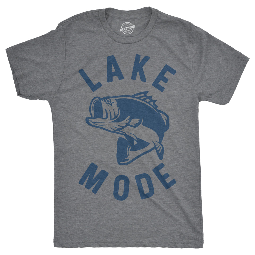 Mens Lake Mode Tshirt Funny Summer Vacation Fishing Tee For Guys Image 1