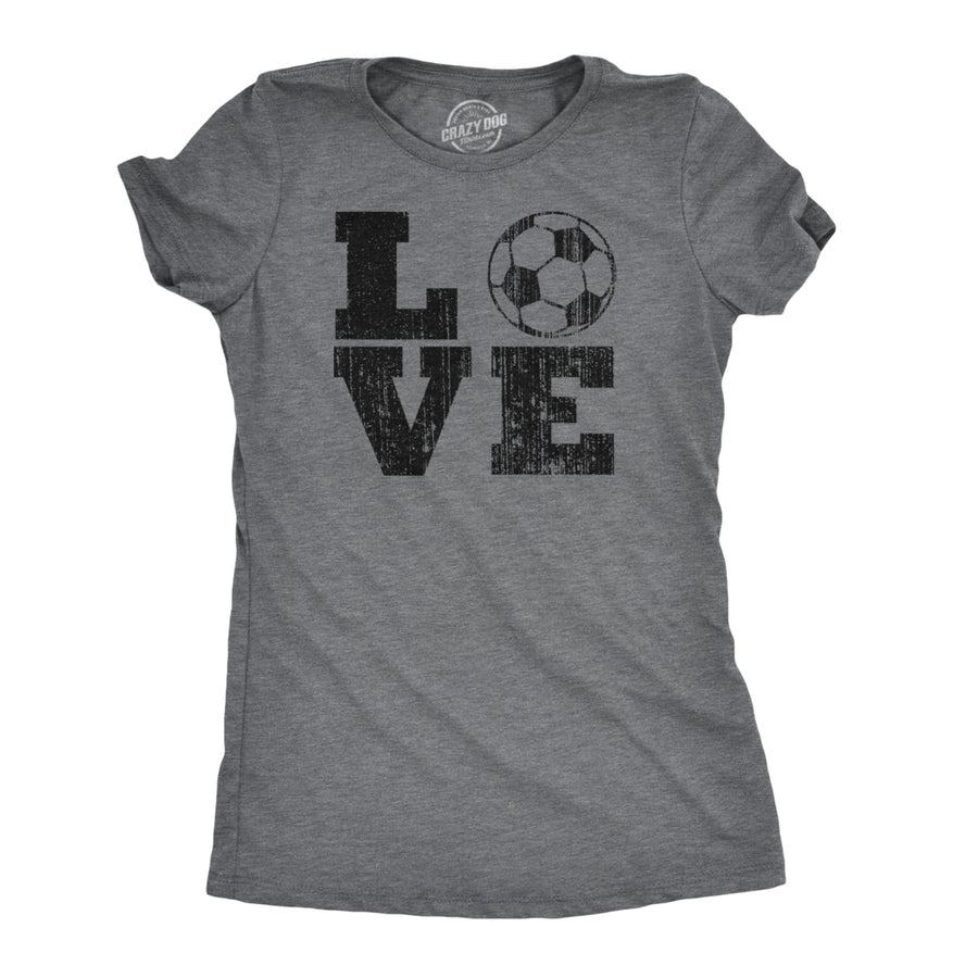 Womens Love Soccer T shirt Cute Funny Vintage Graphic Cool Ladies Image 1