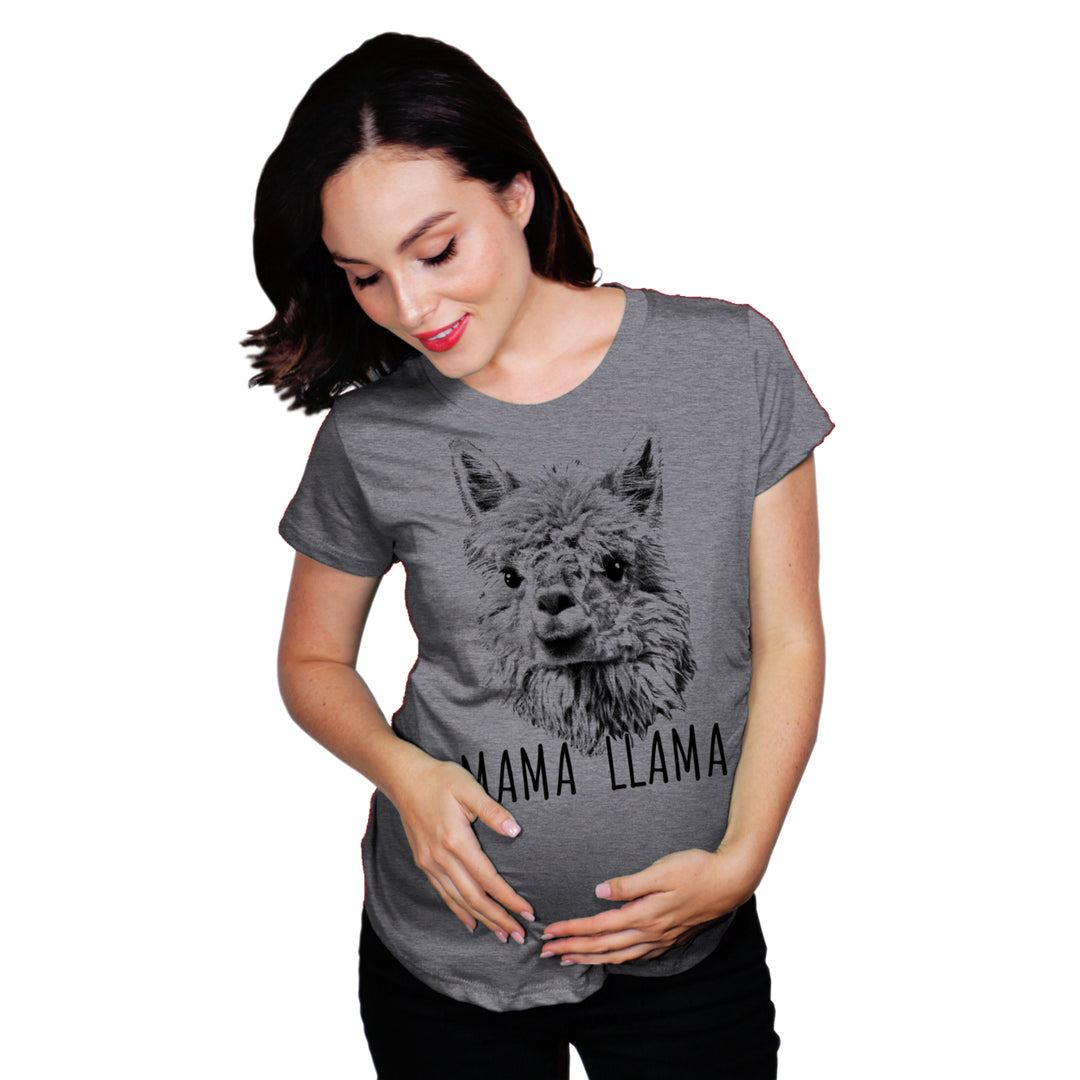 Maternity Mama Llama Pregnancy Tshirt Funny Tee For Mom To Be Image 1