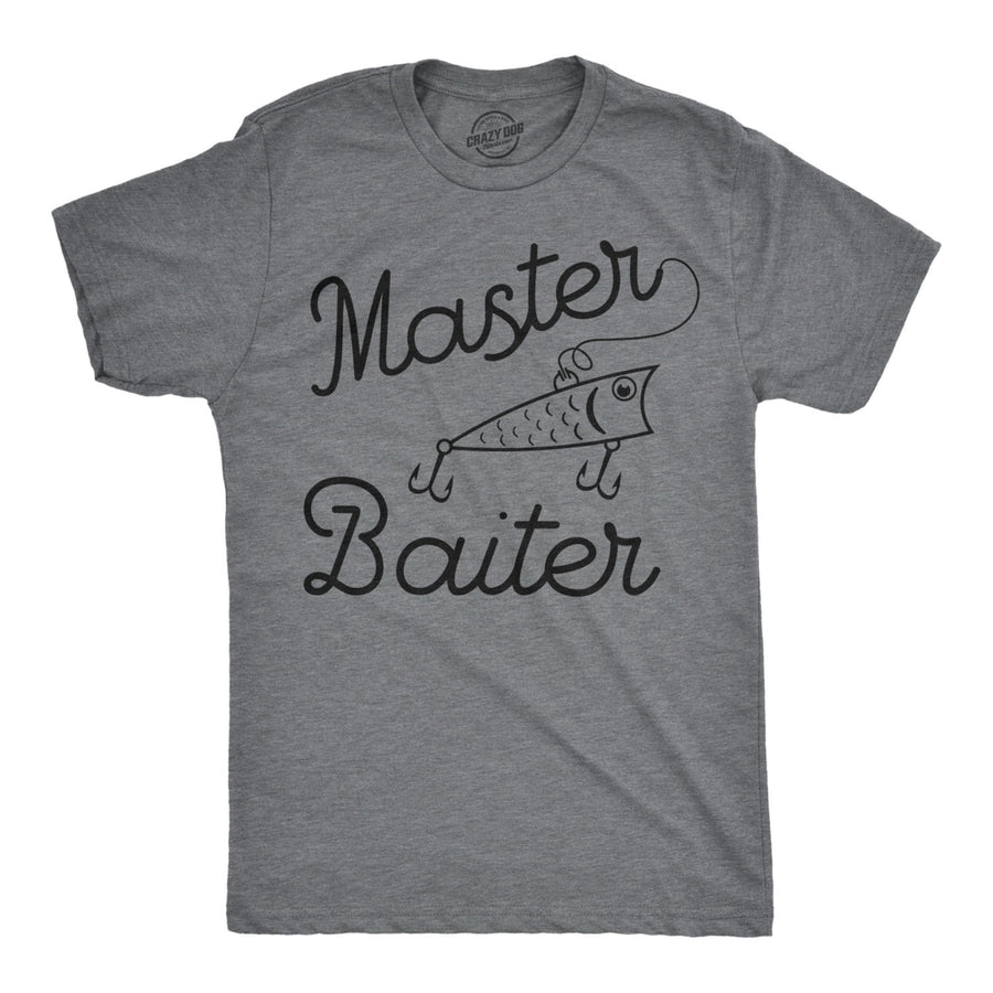 Mens Master Baiter Tshirt Funny Outdoor Fishing Tee For Guys Image 1