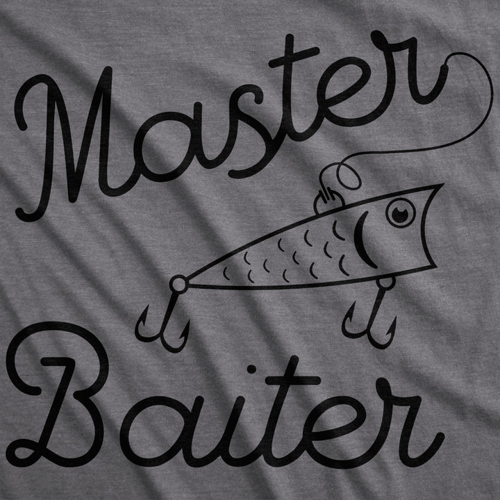 Mens Master Baiter Tshirt Funny Outdoor Fishing Tee For Guys Image 2