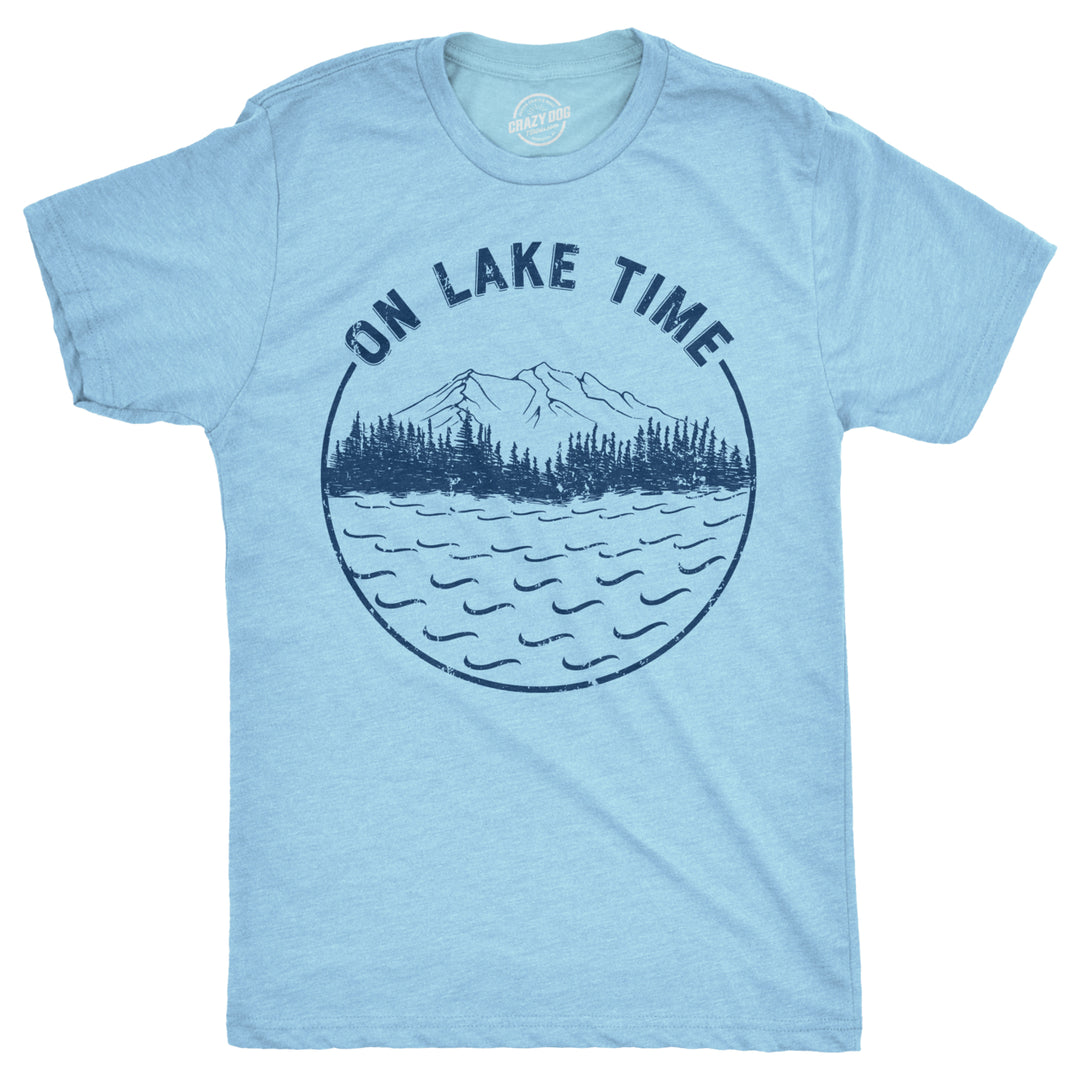 Mens On Lake Time Tshirt Cool Outdoor Camping Tee For Guys Image 6