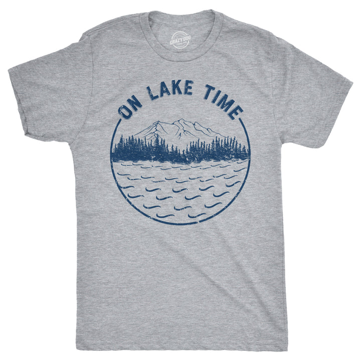 Mens On Lake Time Tshirt Cool Outdoor Camping Tee For Guys Image 4