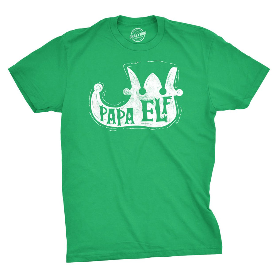 Mens Papa Elf Shoe Tshirt Cute Christmas Santas Helper Tee For Guys Image 1