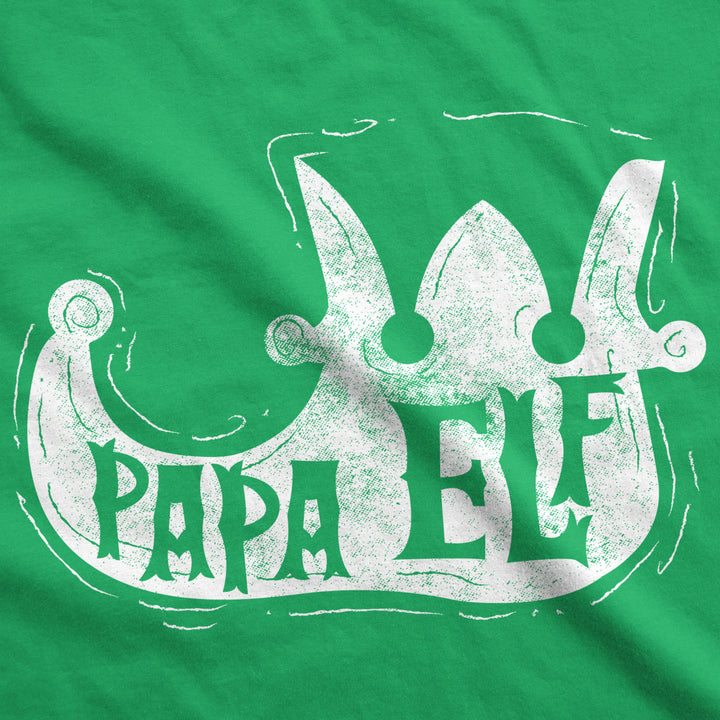 Mens Papa Elf Shoe Tshirt Cute Christmas Santas Helper Tee For Guys Image 2