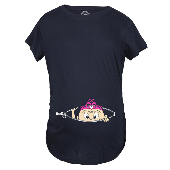 Maternity Peeking Princess Tshirt Cute Pregnancy Tee For Mom To Be Image 4