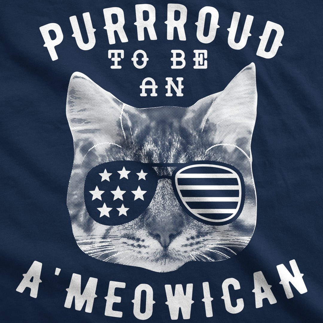 Mens Purroud To Be An Ameowican Tshirt Funny 4th Of July Cat Tee For Guys Image 2